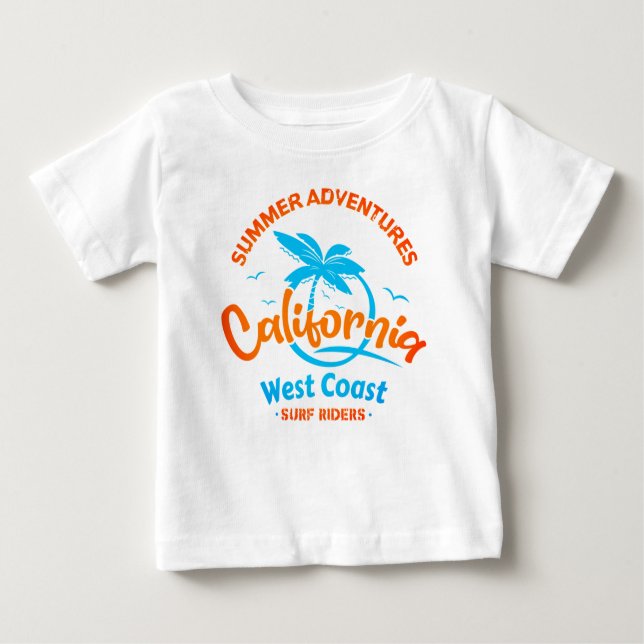 Camiseta De Bebé Aventuras de verano en California West Coast Surf  (Anverso)