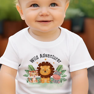 Camiseta De Bebé Aventurero salvaje Selva Safari Animales Cumpleaño