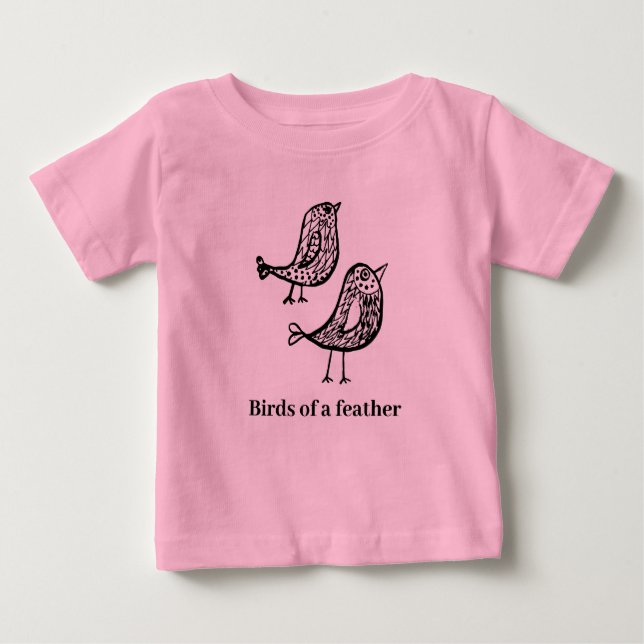Camiseta De Bebé Aves de una pluma (Anverso)