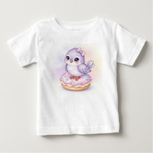 Camiseta De Bebé Aves dultas. Blueberry Donut por Natasha Us