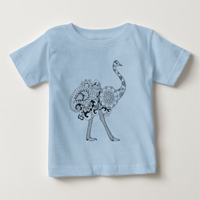 Camiseta De Bebé Avestruz inspirada (Anverso)