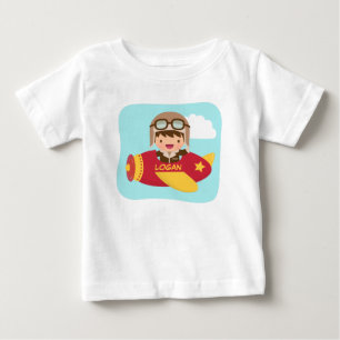 Camiseta De Bebé Aviador Cute Boy Airplane Para Niños Bebés