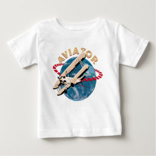Camiseta De Bebé Aviador viajando por el mundo