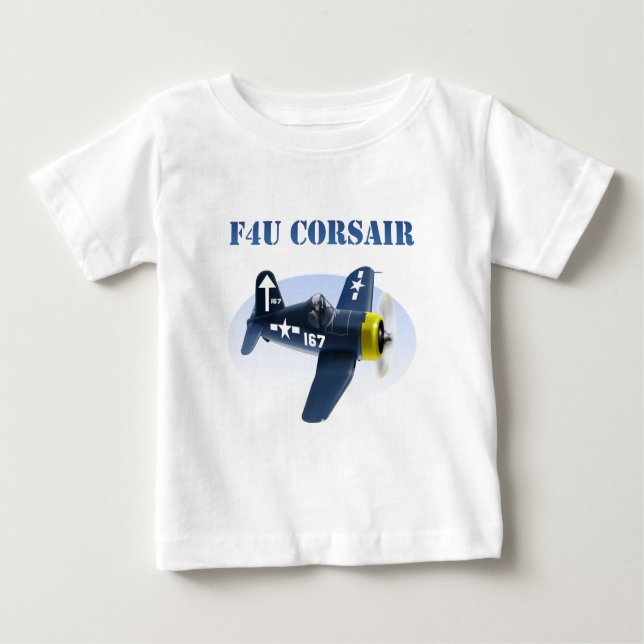 Camiseta De Bebé Avión #167 del corsario de F4U (Anverso)