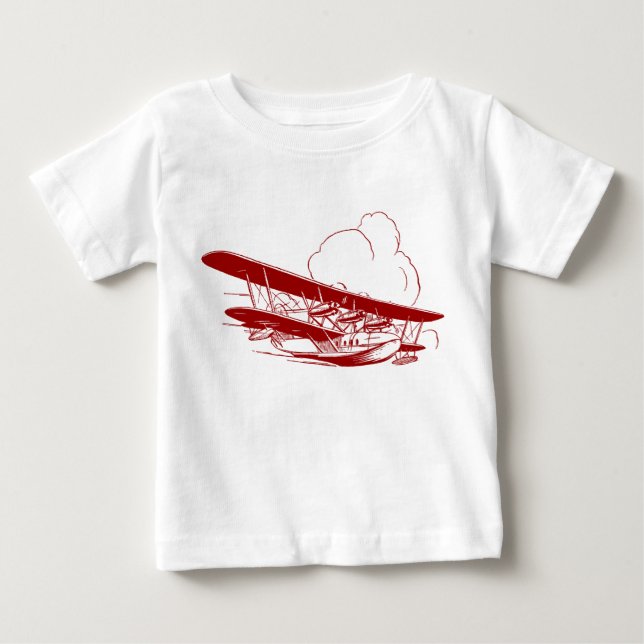 Camiseta De Bebé Avión Antiguo Hidroavión (Anverso)