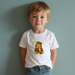Camiseta De Bebé Avión Antiguo Oso de Peluche Encantador Personaliz