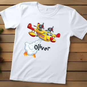 Camiseta De Bebé Avión Bombardero de Agua Lindo - Avión de Fuego