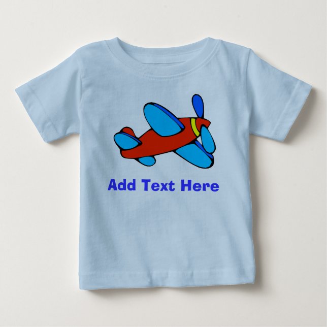 Camiseta De Bebé Avión cómico agregar texto (Anverso)
