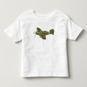 Camiseta De Bebé Avión de caza retro de dibujos animados