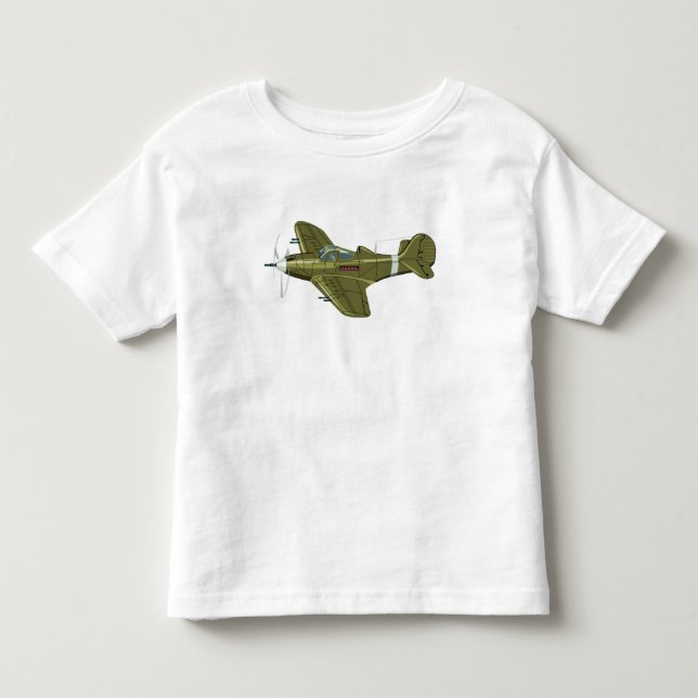Camiseta De Bebé Avión de caza retro de dibujos animados (Anverso)