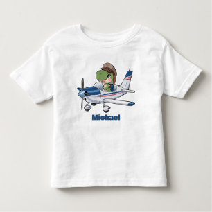 Camiseta De Bebé Avión de Cessna de Dinosaurio Cuto, Personalizado