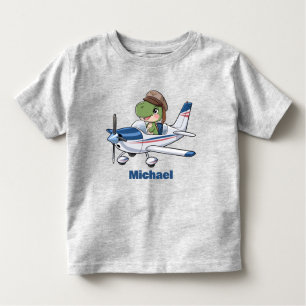Camiseta De Bebé Avión de Cessna de Dinosaurio Cuto, Personalizado