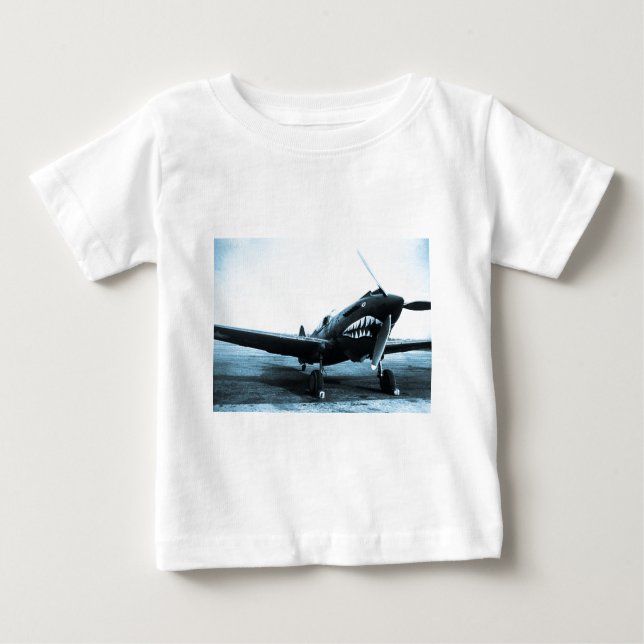 Camiseta De Bebé Avión de combate de WWII Flying Tigers Curtiss (Anverso)