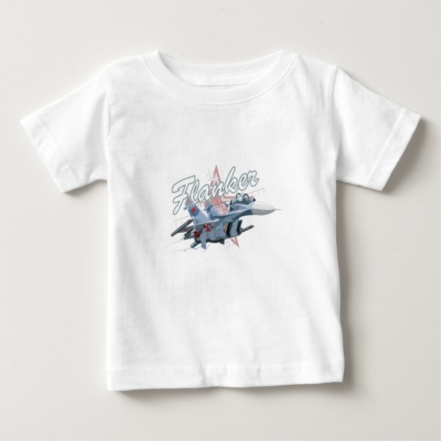 Camiseta De Bebé avión de combate personalizado (Anverso)