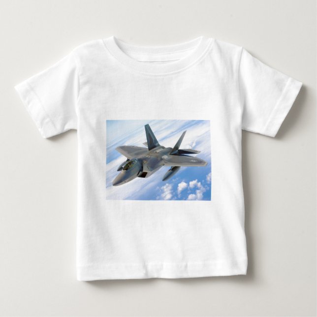 Camiseta De Bebé avión de combate raptor militar (Anverso)