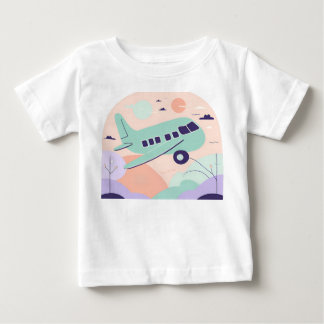 Camiseta De Bebé Avión de dibujos animados adorable pastel bebé niñ
