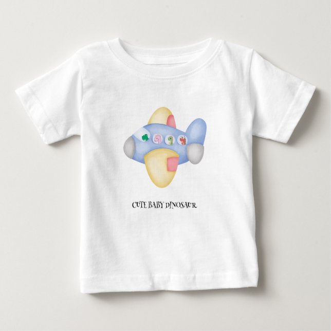 Camiseta De Bebé Avión de dinosaurios Cute Niños estudiantes fiesta (Anverso)