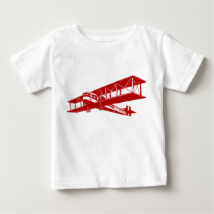 Camiseta De Bebé Avión de época - Rojo de rubí