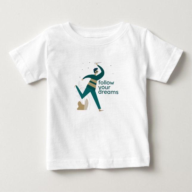 Camiseta De Bebé Avión de papel de Sigue tus Sueños (Anverso)