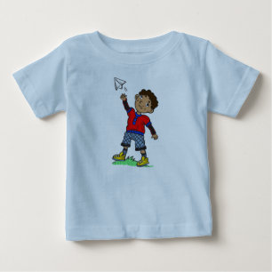 Camiseta De Bebé Avión de papel volador de niños