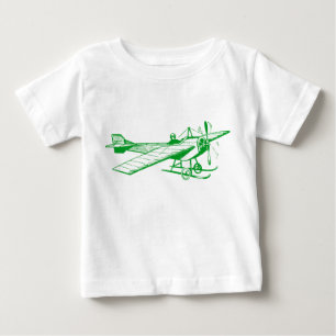 Camiseta De Bebé Avión Monoplano Antiguo - Verde Césped