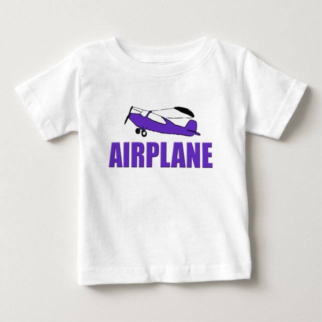 Camiseta De Bebé Avión Morado (Anverso)