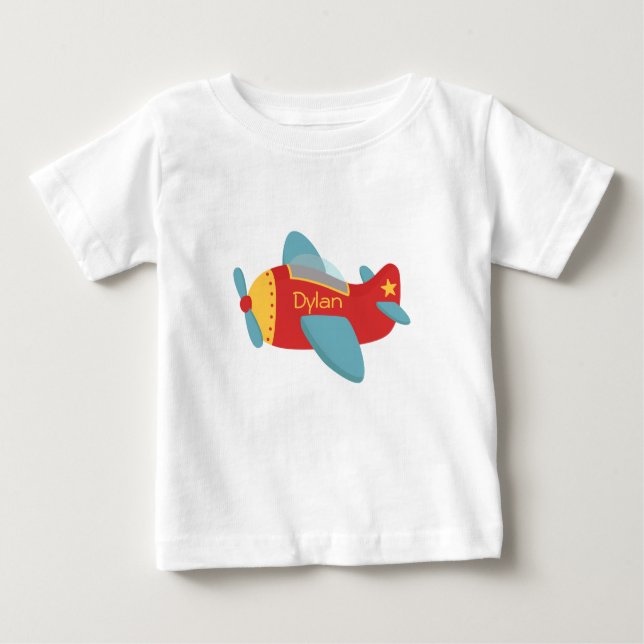 Camiseta De Bebé Avión Personalizado colorido y adorable (Anverso)