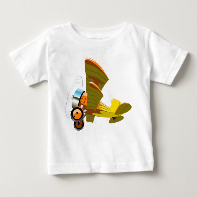 Camiseta De Bebé avión retro personalizado (Anverso)