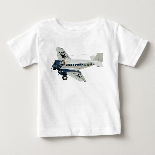 Camiseta De Bebé avión retro personalizado (Anverso)