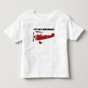 Camiseta De Bebé Avión rojo es mi cumpleaños personalizado