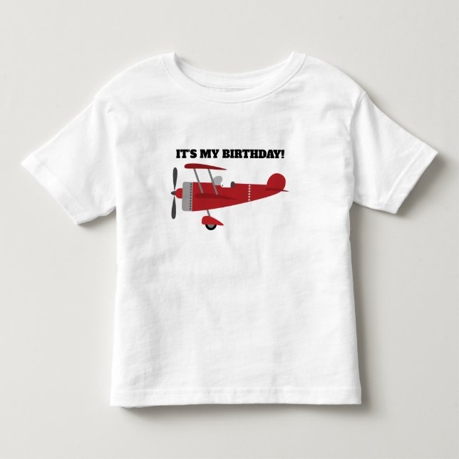 Camiseta De Bebé Avión rojo es mi cumpleaños personalizado (Anverso)