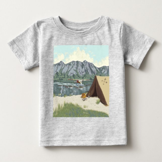 Camiseta De Bebé Avión Y Viajes De Pesca De Alaska Bush (Anverso)
