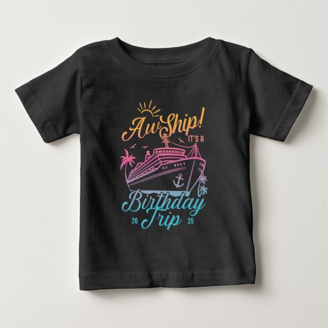Camiseta De Bebé Aw Ship Personalizado Birthday Cruise Group Mating (Anverso)