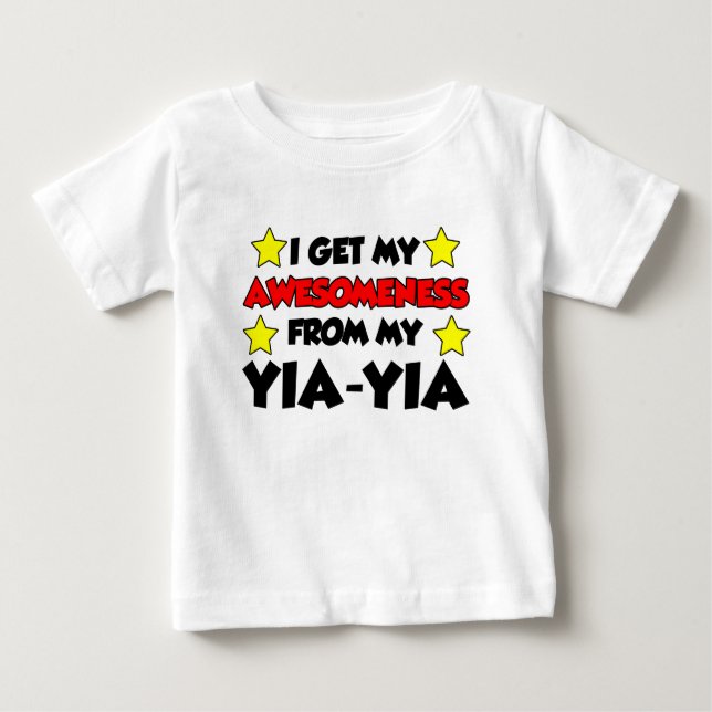 Camiseta De Bebé Awesomeness de mi Yia-Yia (Anverso)
