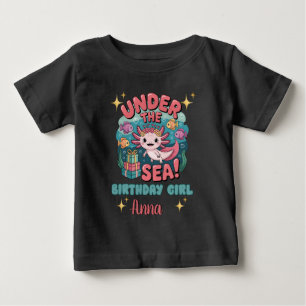 Camiseta De Bebé Axolotl Under the Sea Birthday Chica Cute Ocean