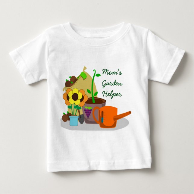 Camiseta De Bebé Ayudando a mamá en el jardín es adorable  (Anverso)