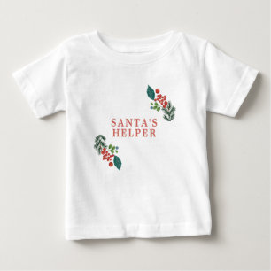 Camiseta De Bebé Ayudante de Santa Botánico Vacaciones Navidad