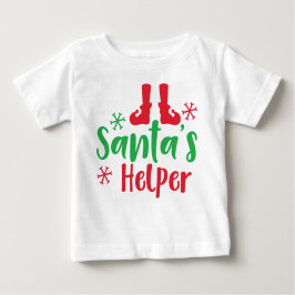 Camiseta De Bebé Ayudante de Santa, zapatillas de elfo, copos de ni
