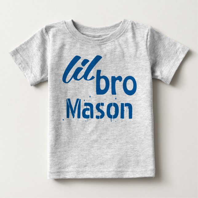 Camiseta De Bebé Azul BRO pequeño personalizado (Anverso)