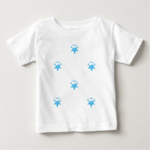 Camiseta De Bebé azul claro Nieve Stars, fondo blanco