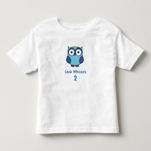 Camiseta De Bebé Azul de cumpleaños de búho personalizado