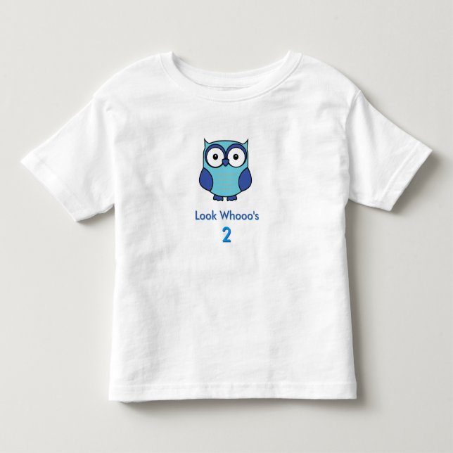 Camiseta De Bebé Azul de cumpleaños de búho personalizado (Anverso)