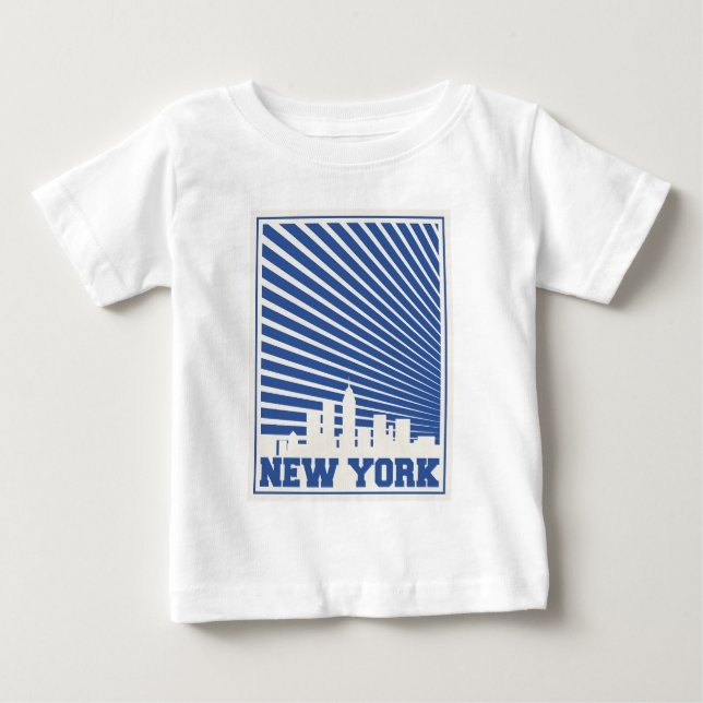 Camiseta De Bebé Azul de Nueva York (Anverso)
