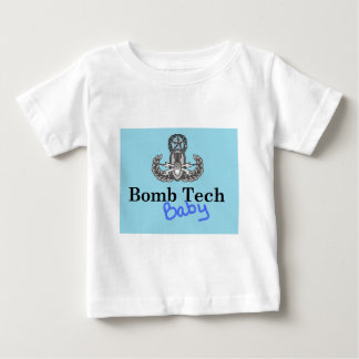 Camiseta De Bebé azul del bebé de la tecnología de bombas