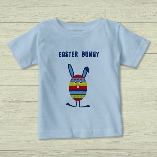Camiseta De Bebé Azul del conejito de huevo de Pascua (Subido por el creador)