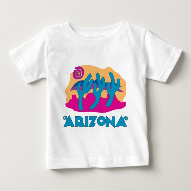 Camiseta De Bebé Azul del desierto de Arizona (Anverso)