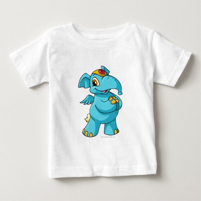 Camiseta De Bebé Azul elefante (Anverso)