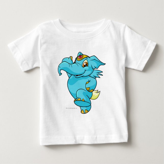 Camiseta De Bebé Azul elefante (Anverso)
