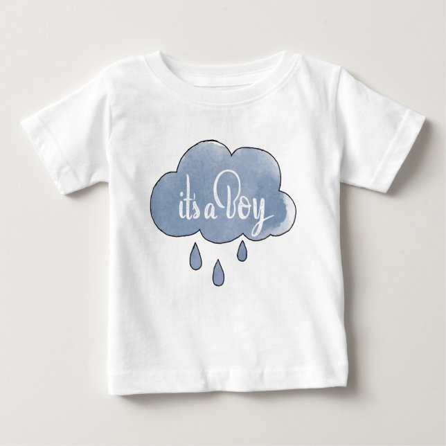 Camiseta De Bebé Azul es caligrafía de niño género de arte masculin (Anverso)