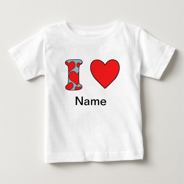 Camiseta De Bebé azul me encanta costomizado (Anverso)